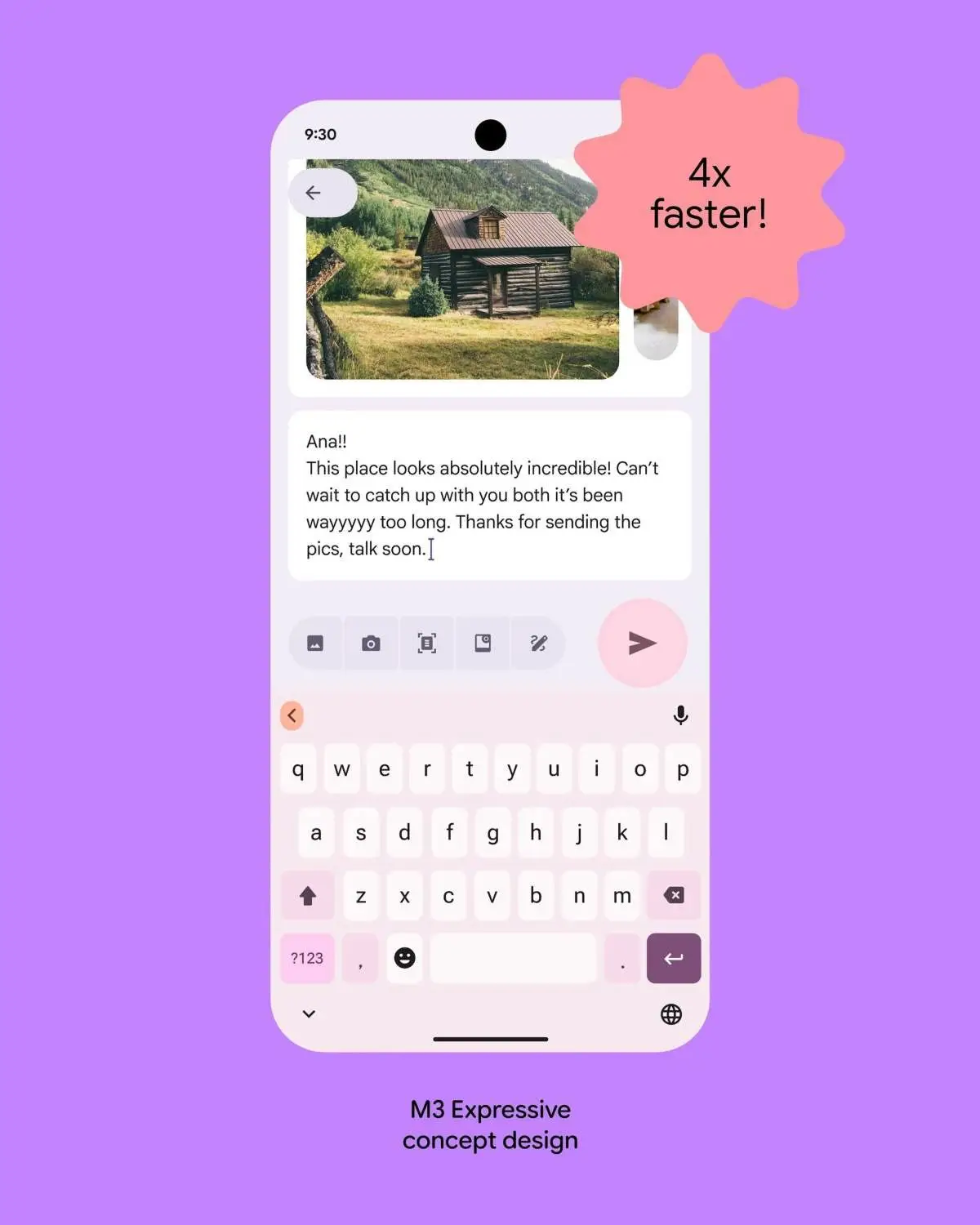 Comparison of old and new Android design elements showcasing the expressive UI components