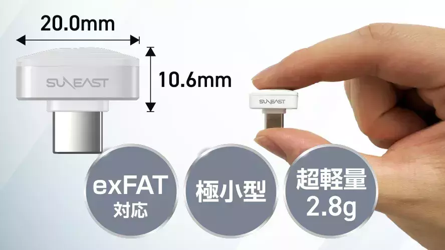 Suneast's miniature external SSD, showcasing its compact size and portability