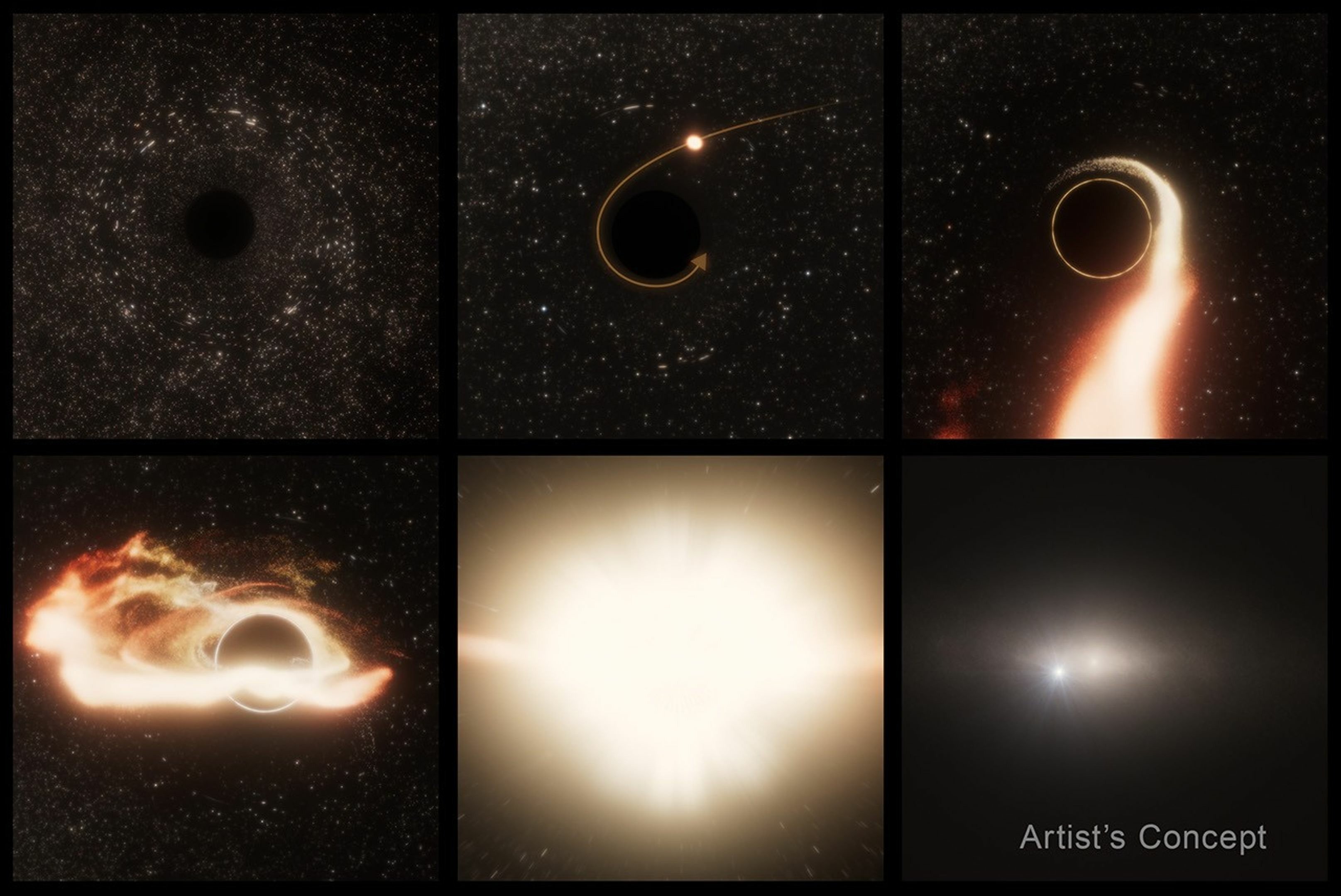 NASA's observation of a supermassive black hole engulfing a star in a distant galaxy