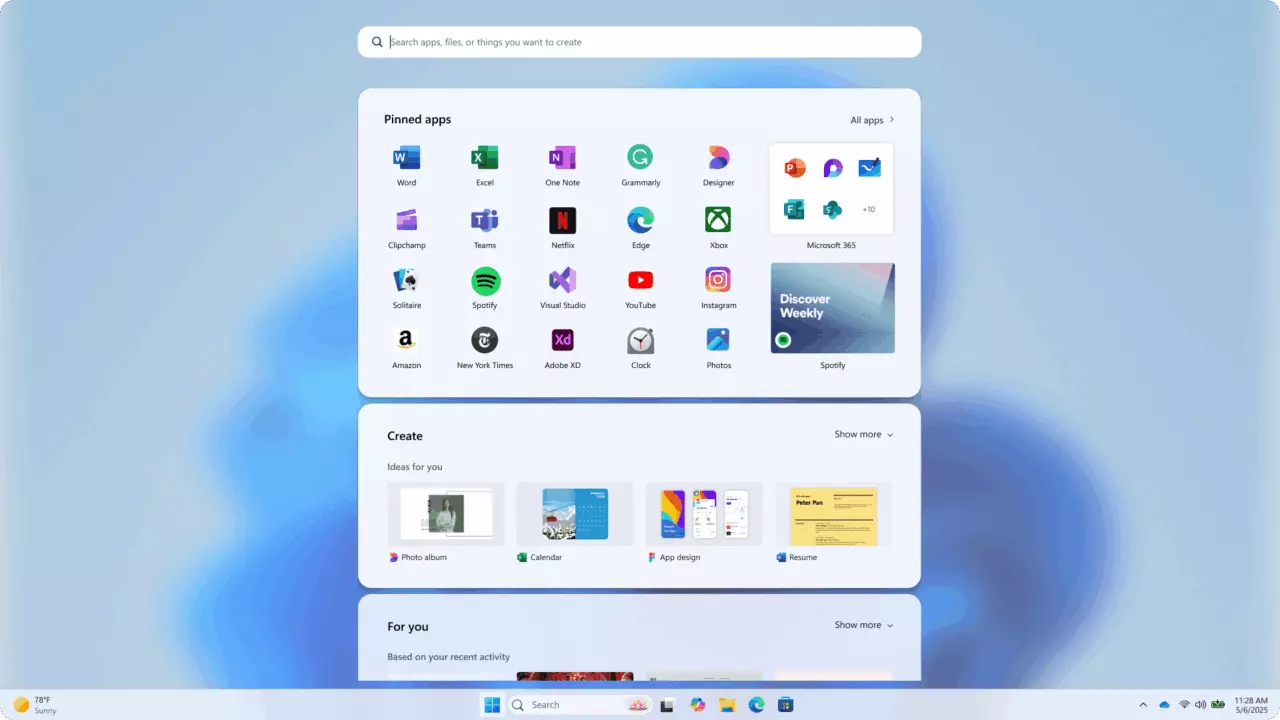 Windows 11 Start menu search functionality