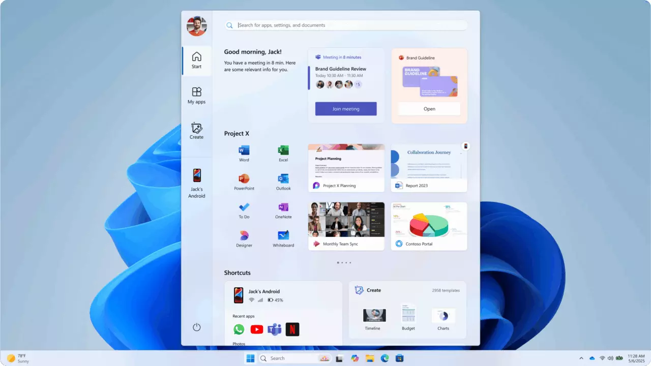 Experimental Windows 11 Start menu designs
